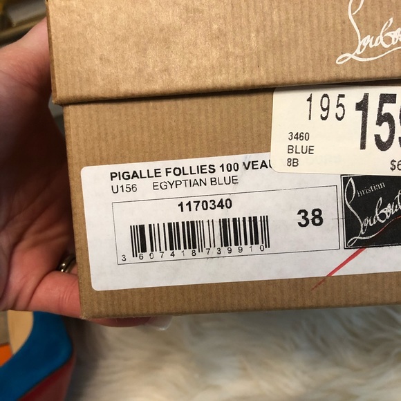 Christian Louboutin Blue Suede Heels - Picture 2 of 6